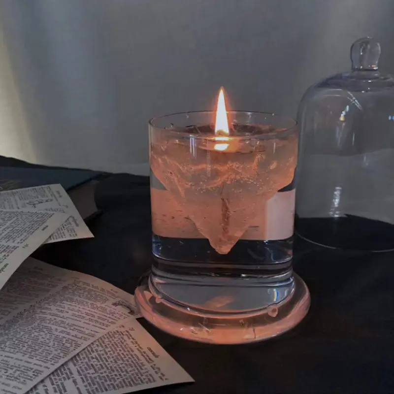 크리 에이 티브 플로팅 양초 입체 빙산 젤리 왁스 수제 촛불 로맨틱 투명 빙산 홈 장식