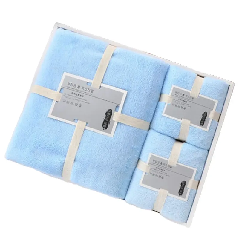 Serviette de salle de bain en velours de corail, 4 pièces, serviette épaisse, absorbante d'eau, sans perte, pour le visage, séchage rapide, pour adulte, offre spéciale