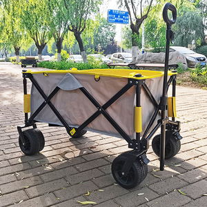 Chariot pliable d'extérieur robuste, grande roue, pliage facile, durable, jardin, parc, pique-nique, voyage, plage - Product Image 1