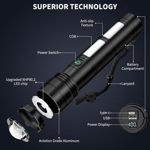 <span class=keywords><strong>Torcia</strong></span> Ricaricabile Super Luminosa con Zoom 3000 Lumen, Batteria 7200mAh, Impermeabile, Messa a Fuoco Regolabile, per Campeggio e Uso Tattico - Product Image 2