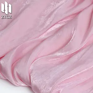 Tissu de robe en soie en polyester satiné arc-en-ciel, Organza lumineux de mer