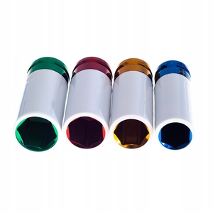 1/2 inch ổ đĩa hợp kim bánh xe tác động sâu ổ cắm thiết lập <span class=keywords><strong>17mm</strong></span> 19mm 21mm 22mm 4pcs Thêm mỏng Tường Nhiều màu Metric Lug Nut ổ cắm - Product Image 3