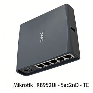Router MikroTik HAP Ac Lite TC RB952Ui-5ac2nD-TC <span class=keywords><strong>AC750</strong></span> con Puerto Ethernet 10/100, Router Inalámbrico de Doble Banda 2.4G/5G - Product Image 1