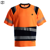 Camiseta de Trabajo de Seguridad Reflectante Transpirable de Alta Visibilidad para Verano JIADE, de Poliéster, Talla Grande, Fluorescente, Color Naranja para Hombre
