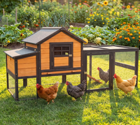 Poulailler en bois à plusieurs niveaux, maison pour volailles, écologique, durable, cage anti-évasion, toit en asphalte imperméable pour jardin