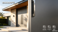 Puerta de Seguridad Blindada de Lujo SODERFE para Villa, Insonorizada 40db, Silenciosa, de Acero Multicapa, Entrada Moderna con Cerradura Inteligente Exterior