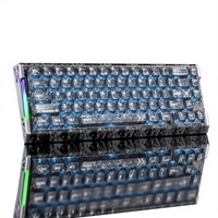 Kabel e-sports pola serat karbon R68HE, keyboard mekanik RGB tahan air 8K dengan sumbu magnetik untuk game