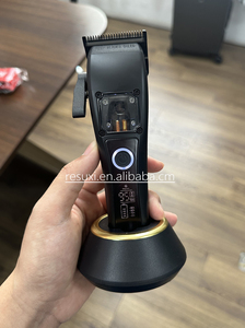 Resuxi G28新しいプロのヘアクリッパーブレード磁石モーターヘアクリッパー电気ステンレス钢9500RPMブラックUSB