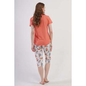 Combinaison de nuit ovale à manches courtes et col rond pour femmes - Product Image 1