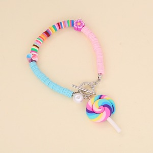 Argile douce délicieux sucette collier goutte boucle d'oreille Bracelet de plage coloré drôle 3D bonbons goutte boucle d'oreille collier ensemble de bijoux - Product Image 3