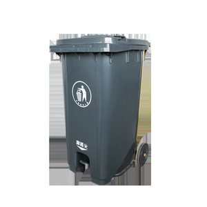 Outdoor Plastic Trash Can 240L Pedal Operated With <b>Wheels</b> Rectangular HDPE <b>Bin</b> For Street And Community Use - Product Image 1