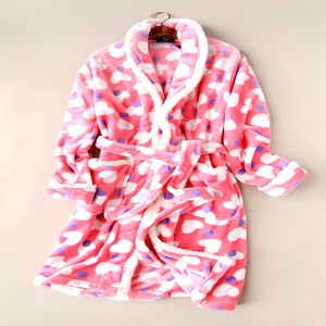 China Factory Women's Casual Super Soft Thermal Printed Floral Flannel Sherpa Fleece Long Sleeve Bathrobe for