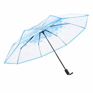 Paraguas Transparente Plegable Automático de 3 Secciones con Logotipo Personalizado al por Mayor, Armazón Reforzado 8K, Resistente al Viento, para Regalos Promocionales y Eventos - Product Image 2