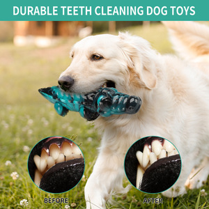 Giocattolo da Masticare per Cani di Taglia Grande in Nylon Resistente, Giocattolo per la Cura Dentale con Funzione di Alimentazione Lenta, Giocattolo Indistruttibile Tipo <span class=keywords><strong>Kong</strong></span> - Product Image 4