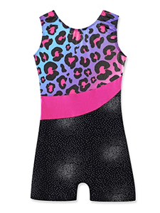 Maillot de Gimnasia con Estampado de Leopardo para Niñas, con Panel Rosa y Diseño Brillante, Ropa Casual de Primavera/Verano - Product Image 2