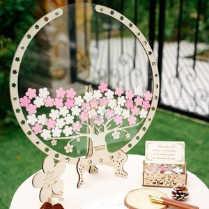 DAMAI flor <span class=keywords><strong>de</strong></span> cerezo árbol flor boda libro <span class=keywords><strong>de</strong></span> <span class=keywords><strong>invitados</strong></span> <span class=keywords><strong>lista</strong></span> <span class=keywords><strong>de</strong></span> firmas alternativas para boda decoración nupcial ducha fiesta suministros - Product Image 1