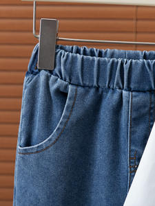 Nuovo Set Primaverile e Autunnale per Ragazze: <span class=keywords><strong>Camicia</strong></span> con Inserti in Pizzo + Pantaloni a Zampa in <span class=keywords><strong>Denim</strong></span> con Fiocco - Product Image 5