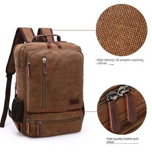 Custom Logo Men's Travel Sports <b>Backpack</b> Vintage Waterproof Laptop <b>Backpack</b> <b>Large</b> Capacity Canvas <b>Backpack</b> for Students - Product Image 5