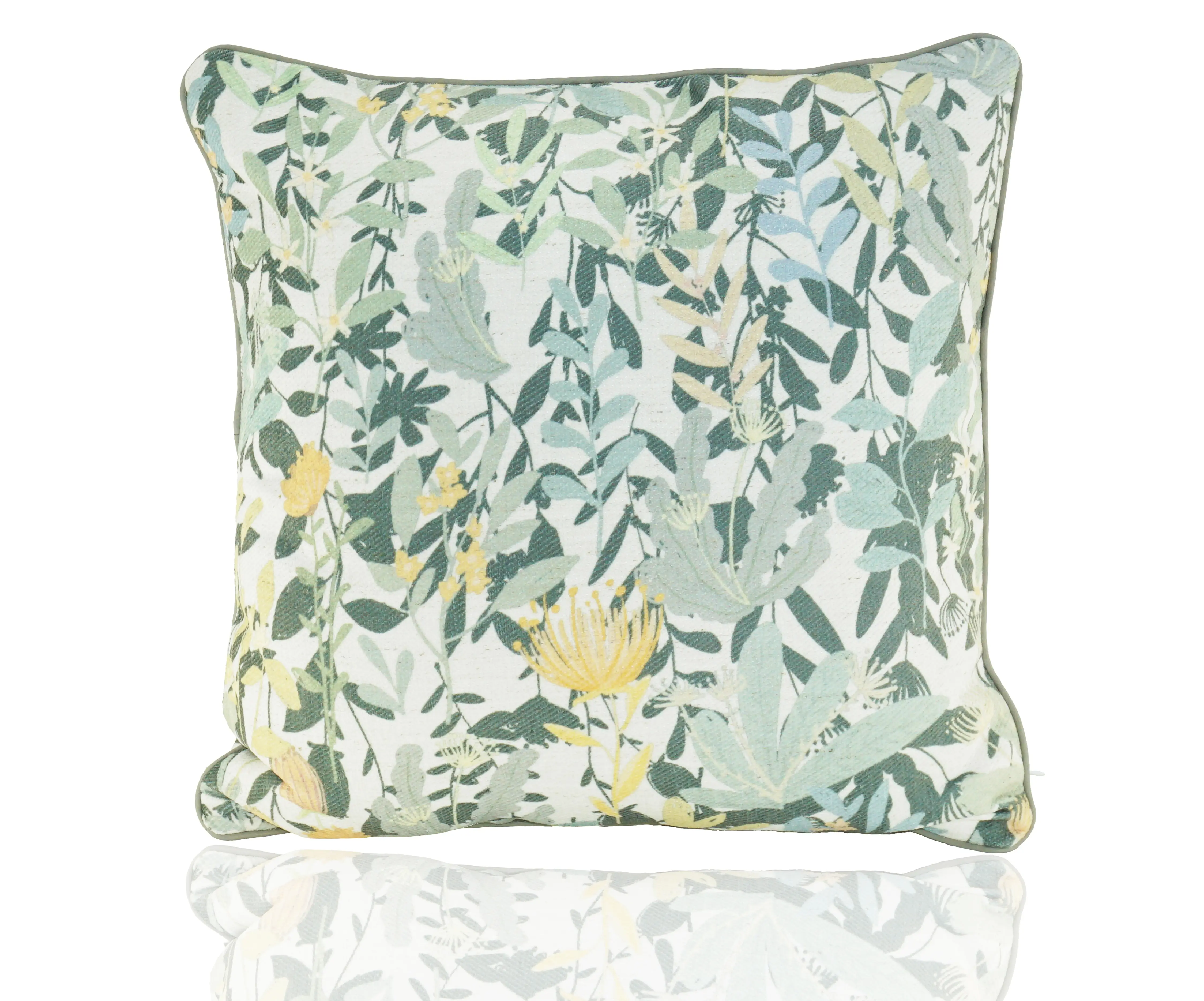Chenille metal print stitching linen throw pillow green design soft home decoration cushion
