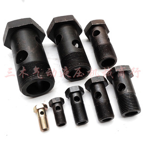 Hollow Screw <b>Bolt</b> M18 1.5 Carbon Steel Hydraulic Connector For Mechanical Equipment - Product Image 1