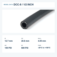 Manguera de refrigerante EPDM negra YUTE DCC-8 de 1/2 pulgada de diámetro interior, 150 PSI, UL94 V-0, flexible para refrigeración de moldes en centros de datos