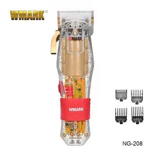 WMARK NG-208 Wholesale Barber Full-transparent Cordless Grooming Hair Clipper Detail Hair Trimmers Professional Hair Cutter