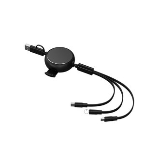 Cargador de Viaje Retráctil USB C Multi 3 en 1, Cable USB A/Tipo C a USB-C, Soporte para Teléfono, Cable de Carga para Teléfonos - Product Image 1