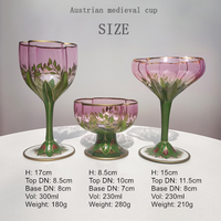 Verre à vin rouge en cristal rétro autrichien, verre Syllabub en or rose Rob Meyer, style Art Nouveau, gobelet classique pour champagne