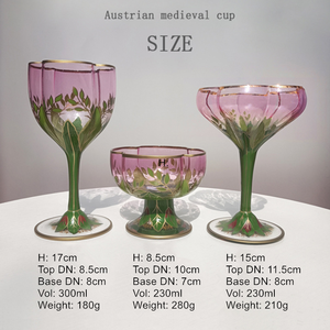 오스트리아 레트로 크리스탈 레드 와인 잔, 로브 마이어 핑크 골드 실라부브 잔, 아르누보 스타일 고블렛 클래식 샴페인 잔 - Product Image 2