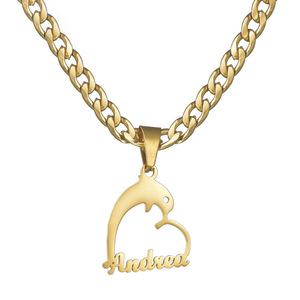 DIY personalidad hiphop <span class=keywords><strong>nombre</strong></span> personalizado inglés letra colgante collar pulsera titanio acero joyería conjunto para hombres y mujeres - Product Image 3