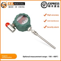 Termometer Layar Digital Pengontrol Suhu PT100 Tahan Panas Probe Baja Tahan Karat 200mm Anti Ledakan dengan Alarm Suara