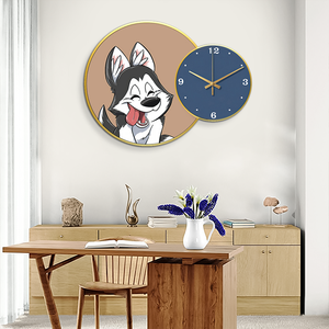 Design moderno <span class=keywords><strong>orologio</strong></span> da parete a doppia faccia <span class=keywords><strong>con</strong></span> <span class=keywords><strong>gatto</strong></span> cane modello adorabile ago Display per soggiorno e Baby Shower regalo di compleanno - Product Image 4