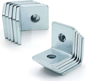 Support d'angle en L à fente simple réglable en acier au carbone MISA 2020 durable, plaqué zinc 5 mm, pour la construction - Product Image 1