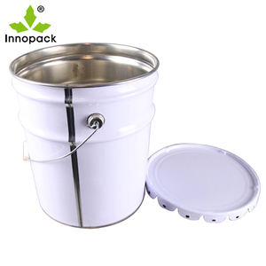 Cubo de Almacenamiento Industrial de <span class=keywords><strong>15</strong></span> Litros con Tapa Decorativa, Cubo de Acero Blanco Resistente de 15L con Asa Metálica - Product Image 6