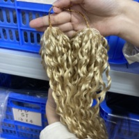 Offre Spéciale – Cheveux Vietnamiens 100 % Naturels, Non Traités, Prix Usine, Plumes de Cheveux au Crochet pour Tresses, Bouclés Pixie 613 #   pour un style bouclé