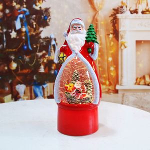 Ventes chaudes Décorations de Noël 1L Lumière LED de Père Noël blanc chaud et rouge, lanterne globe à neige avec moteur à eau, motif lumineux, fonctionne sur piles IP44 - Product Image 1