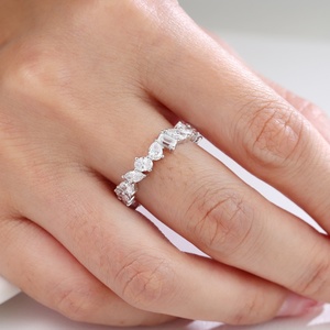 18K 14K 10K Solid Gold Pear Marquise Cut Lab Grown Diamond Fashion <b>Rings</b> Original Design <b>Wedding</b> <b>Rings</b> <b>Couple</b> Set Daily Wear - Product Image 3