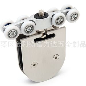 F-406 Stainless Steel Glass Door Roller 120kg Load 10mm Shaft <b>Brushed</b> Finish For Sliding Glass Doors - Product Image 4