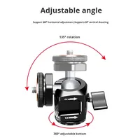 Support de trépied universel à tête sphérique à trois têtes pour moniteur d'appareil photo reflex numérique support de chaussure froide accessoires de photographie d'extension
