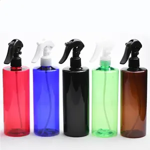 Botol semprot mouse warna hitam transparan plastik pet deterjen pembersih semprotan kabut 16oz 500ml label cetak Logo