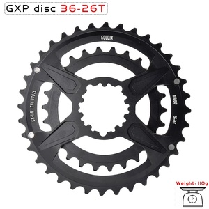 Plato de Cadena Doble GOLDIX para Bicicleta de Montaña, 36T-26T, Aleación de Aluminio para Cortar <span class=keywords><strong>Bielas</strong></span> de Bicicleta <span class=keywords><strong>Sram</strong></span> de 3 Tornillos - Product Image 6