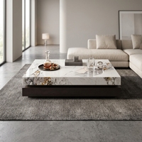 Table basse minimaliste italienne de haute qualité avec tiroirs, idéale pour salon ou bureau