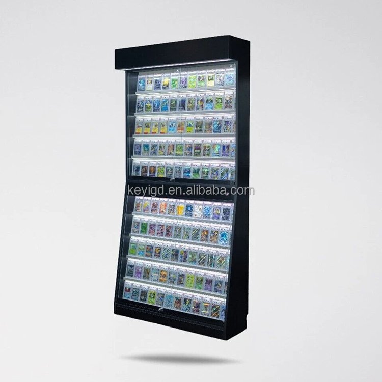 Exhibición de madera con la iluminación del LED