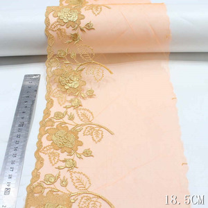 Nuovo arrivo maglia arancione oro poliestere ricamo accessori di abbigliamento all'ingrosso tenda cuscino divano <span class=keywords><strong>pizzo</strong></span> 18.5cm di larghezza - Product Image 3