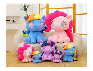 Nouveau produit en gros : Peluches de poneys colorés et adorables, cadeaux d'anniversaire, prix pour jeux de griffes, coussin réconfortant, poupée licorne pour fêtes - Product Image 3
