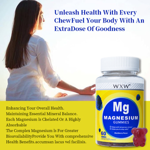 WXW Stock Natural Magnesio Glicinato Gomitas Promover la digestión Magnesio Gummy Alivio del estrés Potasio Magnesio Gummy - Product Image 5