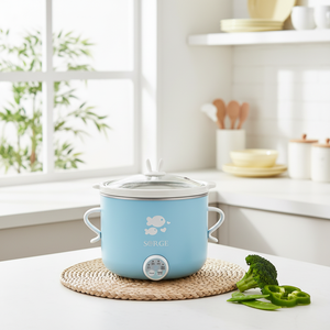 Scaldavivande per Bambini 0,8L 100W, Pentola a Cottura Lenta con Timer Digitale e Coperchio in Vetro Temperato, per Uso Domestico, per Zuppe e Porridge - Product Image 1