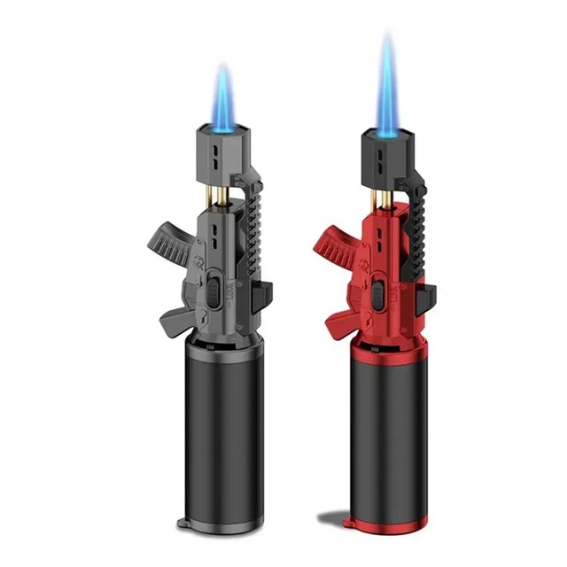GF-917 Custom Wholesale Windproof Powerful Refilled Gun Shaped Fire Butane Torch Lighters for Outdoor