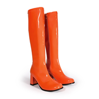 Bottes Gogo de grande taille pour femmes, chaussures colorées à talons de 3 pouces, bottes OEM zippées en cuir PU pour femmes