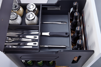 Tiroir coulissant pour rangement, accessoires d'armoire de cuisine, étagère à vaisselle extractible, unité compacte en stratifié